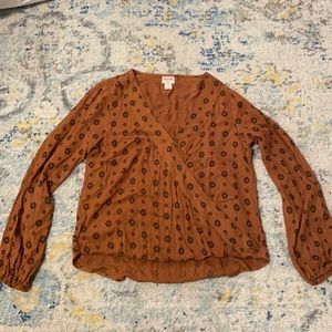 Mossimo rust colored wrap shirt